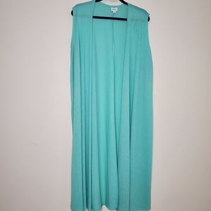 LuLaRoe Joy Long Vest Solid Mint XL